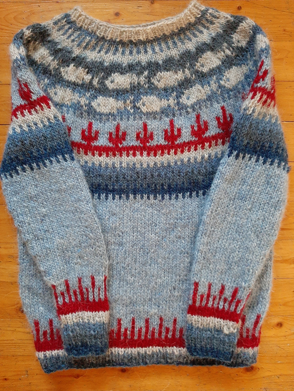 Kuortane-villapaitaohje lapselle. Koko 5–8 v.